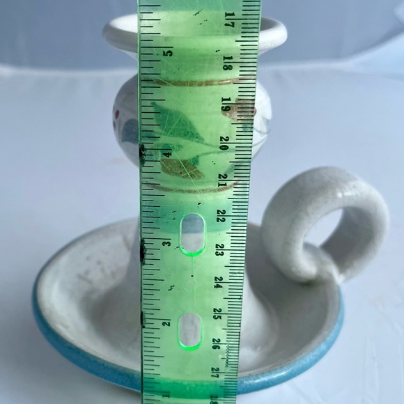 Vintage 80's Stoneware Handmade Pottery Candlestick Holder - Picture 8 of 8